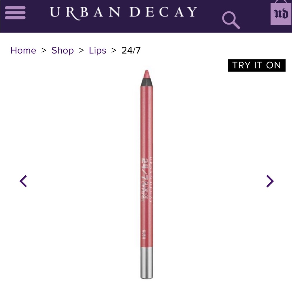 NIB Urban Decay 24/7 Rush Lip Liner